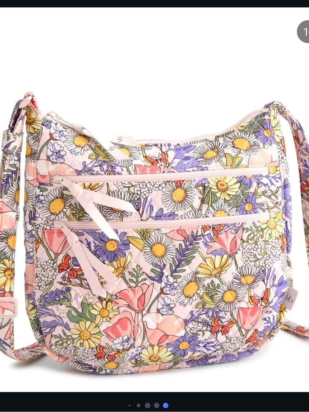 Vera Bradley Pink Floral Crossbody Bag - Pastel Multi